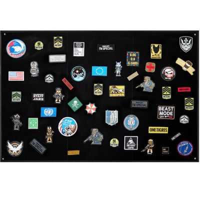OneTigris Tactical Patch Holder Board, 43"x27.5" Simple Hook and Loop Display Panel, Foldable Morale Patches Organizer with Grommets for Military Army Collection, Police ID Name Tapes & Airsoft Gear