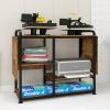 PUNCIA Large 3 Tier DIY Heat Transfer Press Machine Stands Heavy Duty Workbench with Folding Working Table for Sublimation Transfer Machine Metal Shelf Storage Organization view 1