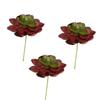 Factory Direct Craft Group of 3 Red and Green Artificial Hen and Chick Picks | Faux Succulents for Arranging, Crafting and Decorating | 4" Dia view 1