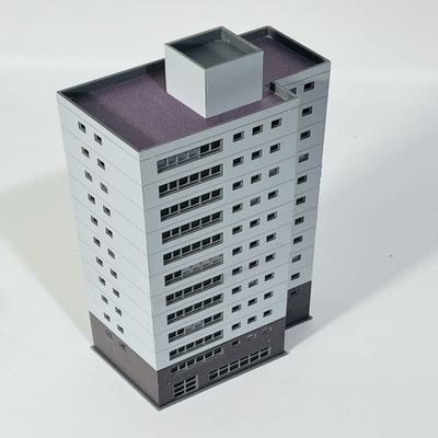 BENME N Scale Train Railroad Scene White City Apartment Building - 1:160