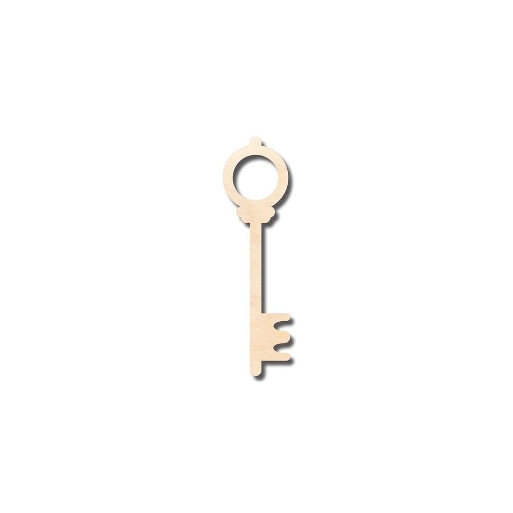 Unfinished Wood Skeleton Key Shape Craft up to 46" DIY 12" / 1/8"