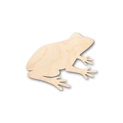 Unfinished Wood Frog Shape Animal Craft up to 46" DIY 12" / 1/8"