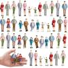 Lewtemi 28 Pcs 1: 25 Scale Miniature People Figurines Mini Architectural Plastic Small Dollhouse Figures Tiny Painted Model Train People for Projects Diorama Villiage view 1