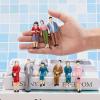 Lewtemi 28 Pcs 1: 25 Scale Miniature People Figurines Mini Architectural Plastic Small Dollhouse Figures Tiny Painted Model Train People for Projects Diorama Villiage view 3