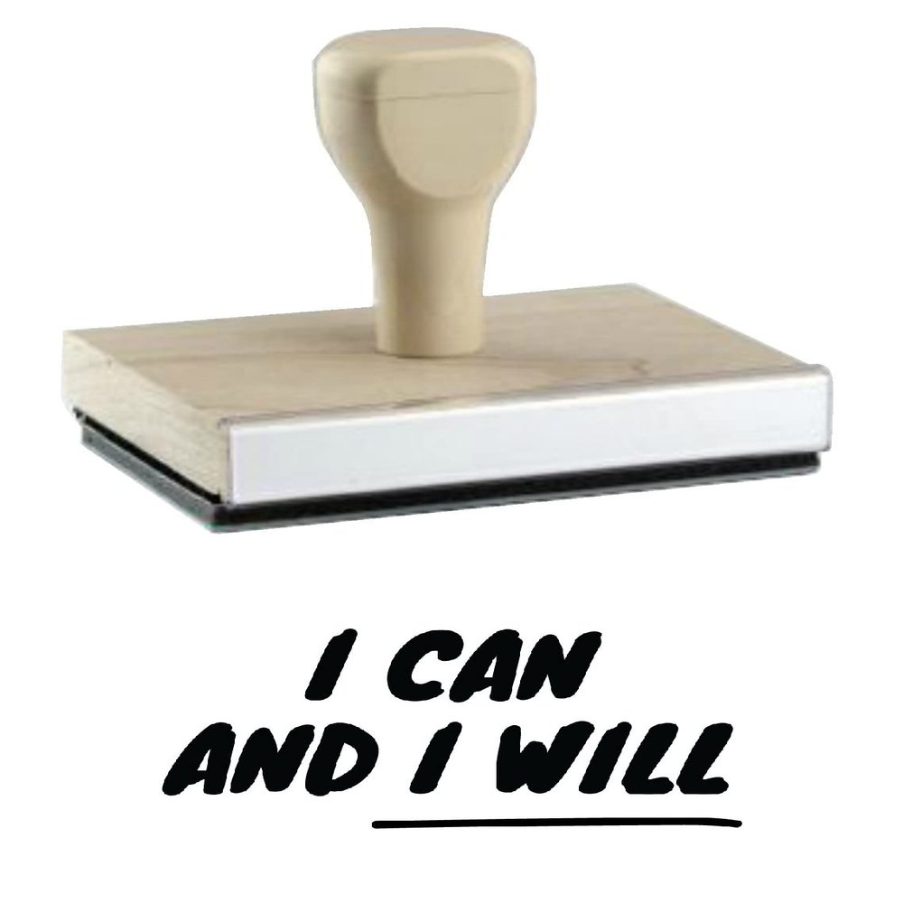 Infusion I Can and I Will Rubber Stamp, 1 X 2'' Wood Stamp