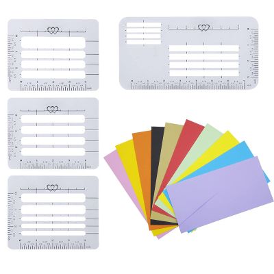 Envelope Stencil, Envelope Stencil Template, Envelopes Addressing Guide Stencils 4 Style with 2 Envelopes, Envelope's Addressing Stencils, Address Line Calligraphy Ruler Templates