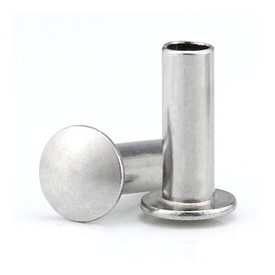 100 pcs 304 Stainless Steel Flat Round Head Semi-Hollow Shank Rivets,for DIY Craft Decoration Etc.M4x26mm