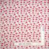 FlashPhoenix Quality Sewing Fabric True Red on White Double Flower Stems 100% Cotton Fabric 49109-R by The Yard 36 x 44 Inches view 1