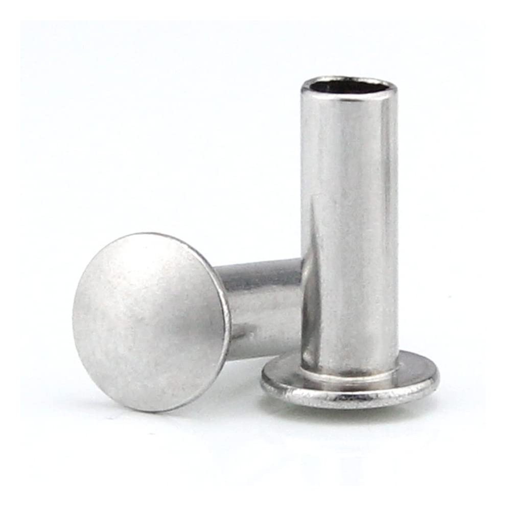10 pcs 304 Stainless Steel Flat Round Head Semi-Hollow Shank Rivets,for DIY Craft Decoration Etc.M8x65mm