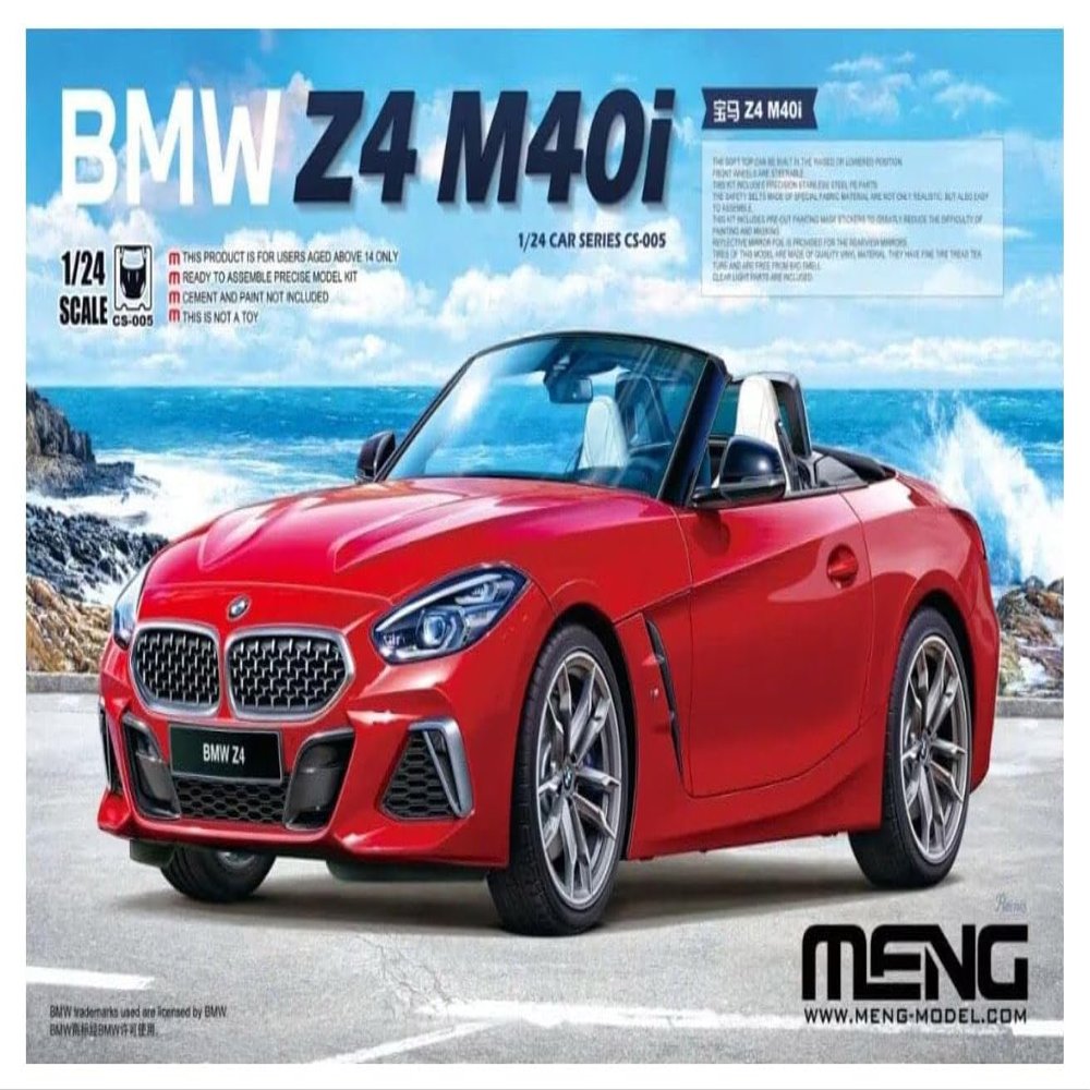 Meng Model MNGCS-005 1:24-BMW Z4 M40i Scale Model kit, Unpainted