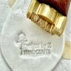 Custom Clay Stamp for Pottery Ceramic,Wood Stamps for Clay,Soap Stamp Gift for Potter Polymer Stamps (Golden Brass Handle, 2 inches) view 1