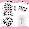 Skylety 36 Pcs Mini Cow Print Cowboy Hats, Western Theme Party Cupcake Toppers and Miniature Dollhouse Decor, Plastic Tiny Cowgirl Hat for DIY Arts and Party Favors, White & Black view 3