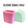 3D Arched Rainbow Candle Silicone Mold | for Making Home Decor Bookend Concrete Cement Casting Mold Resin Terrazzo Decor | 4.25" inches Deep x 3.75" inches Tall x 4.25" inches Wide | Pink Mold view 2