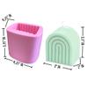 3D Arched Rainbow Candle Silicone Mold | for Making Home Decor Bookend Concrete Cement Casting Mold Resin Terrazzo Decor | 4.25" inches Deep x 3.75" inches Tall x 4.25" inches Wide | Pink Mold view 3