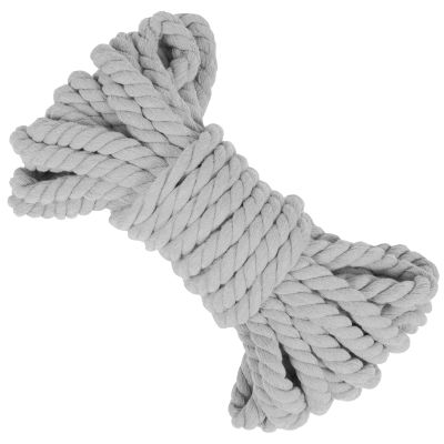 LEREATI Thick Macrame Cord 10mm x 32.8 Feet Macrame Rope Yarn Braided Cotton Cord, 3-Ply Twisted Natural Cotton Rope for DIY Crafts Wall Hangings Plant Hangers Knotting Home Decoration (Light Grey)