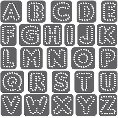 Rhinestone Genie Font-Rounded 1.5" Magnetic Rhinestone Template, Black (RT1-FON306)