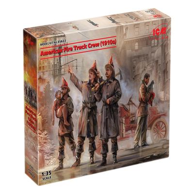 ICM 35622 Plastic Figure Models American Fire Truck Crew (1910s) - Scale 1:35