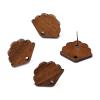 PH PandaHall 20 Pairs Walnut Wood Fan Shape Earring Findings 13.5x17mm Coconut Brown Dangle Stud Pendants with 316 Stainless Steel Pin for DIY Wooden Earrings Making view 1