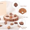 PH PandaHall 20 Pairs Walnut Wood Fan Shape Earring Findings 13.5x17mm Coconut Brown Dangle Stud Pendants with 316 Stainless Steel Pin for DIY Wooden Earrings Making view 2