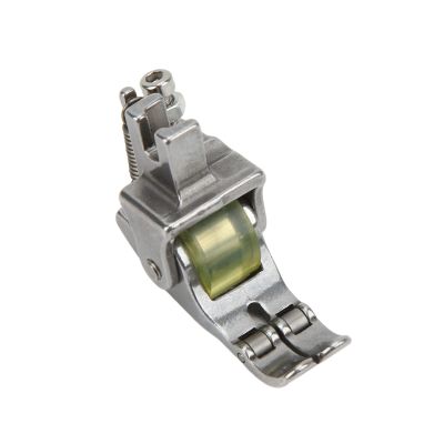 Industrial Sewing Machine Presser Foot, 1.6 1.2 in Roller Rubber Wheel Presser Foot Resistant Small Light Steel Flat Bed Sewing Machine Part for Thick Fabric