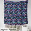 Erosebridal Mushroom Fabric by The Yard, Cute Plant Upholstery Fabric, Ombre Cartoon Kawaii Decorative Neon Star Indoor Outdoor DIY Art Waterproof Purple Teal, 10 Yards view 3