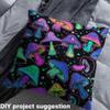 Erosebridal Mushroom Fabric by The Yard, Cute Plant Upholstery Fabric, Ombre Cartoon Kawaii Decorative Neon Star Indoor Outdoor DIY Art Waterproof Purple Teal, 10 Yards view 4