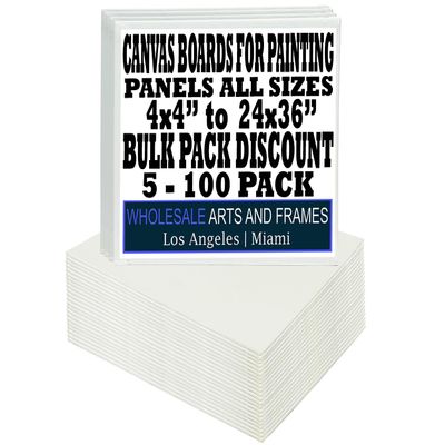 White Canvas Panels 16x20 100 PackProfessional Cotton Artist Quality Acid Free Primed Canvas Boards for Acrylic, Oil and Wet or Dry Art Media for Crafts and Projects by WholesaleArtsFrames-com