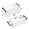 BTSKY 6 Pack Small Clear Plastic Storage Box with Lid Mini Sewing Box Organizer with Black Latch Stackable Craft Storage Containers Small Organizer Box for Stationery, Jewelry, and More view 2