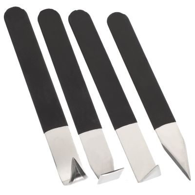 Pottery Tools, 4Pcs Stainless Steel Carving Shaping Clay Sculpture Hand Tools Trimming Craft Artist Ceramic Tools Set for Carving, Shaping, Clay Sculpture, Modeling