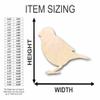 Unfinished Wood Sparrow Shape Animal Bird Wildlife Craft up to 46" DIY 16" / 1/8" view 2