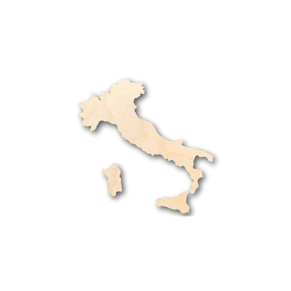 Unfinished Wood Italy Shape 3 Pieces Country Craft up to 46" DIY 18" / 1/8"