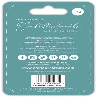 Craft Consortium Essential Adhesive Pearls 143/Pkg-Silver -EAPRL003