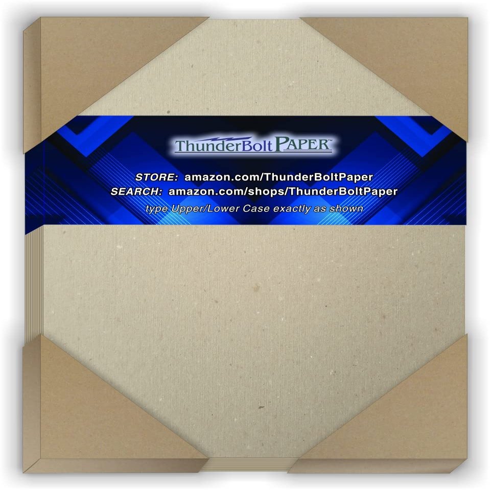 50 Sheets Chipboard 46pt (Point) 4.25 X 5.5 Inches Medium Weight One Fourth Letter Size .046 Caliper Thickness Cardboard Craft and Packing Brown Kraft Paper Board