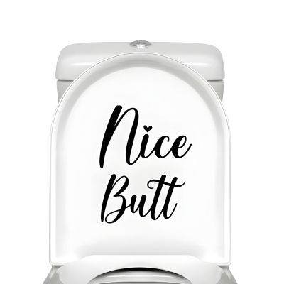 ZLKAPT Nice Butt Funny Toilet Vinyl Decal Decoration, Bathroom Decor Adult Humor, Funny Bathroom Sign, Gift for Her, Bathroom Wall Art, Nice Butt Art, 11"x4"