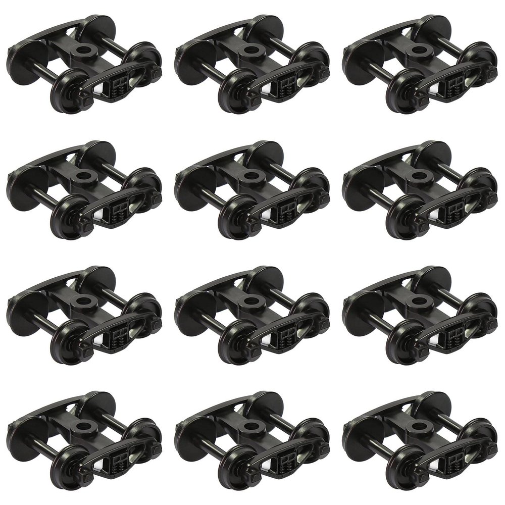 12pcs Model Train Bogie with Plastic Wheels 1:87 HO Scale 33" Model Railway Accessories (Style B)