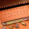 BESTNULE Leather Stamping Kit - 37pcs Set with 26 Capital Letters (5.5mm), 10 Numbers (6mm), and Stamping Handle for Leathercraft view 2