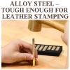 BESTNULE Leather Stamping Kit - 37pcs Set with 26 Capital Letters (5.5mm), 10 Numbers (6mm), and Stamping Handle for Leathercraft view 3