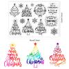 CRASPIRE 13PCS Merry Christmas Tree Clear Stamps Transparent Rubber Stamps Seal Snowflake Xmas Blessing Words for Card Making Decoration DIY Scrapbooking Embossing Album Craft Supplies view 2