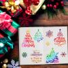 CRASPIRE 13PCS Merry Christmas Tree Clear Stamps Transparent Rubber Stamps Seal Snowflake Xmas Blessing Words for Card Making Decoration DIY Scrapbooking Embossing Album Craft Supplies view 3