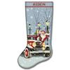 Cross Stitch Kits for Adults Stamped Personalized Christmas Stockings Cute Santa Claus Red Truck Needlepoint Counted Easy Cross-Stitch Patterns for Beginners, Embroidery Kit for Holiday Home Decor DIY view 1