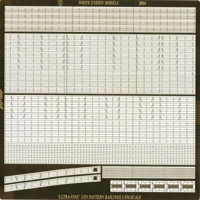 White Ensign Models 1/350 Modern Extra Fine Rails Photoetch Enhancement Parts