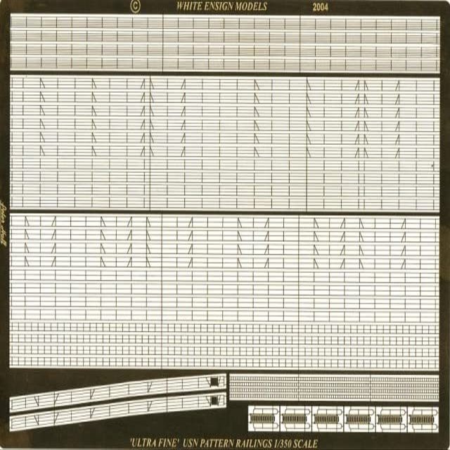 White Ensign Models 1/350 Modern Extra Fine Rails Photoetch Enhancement Parts