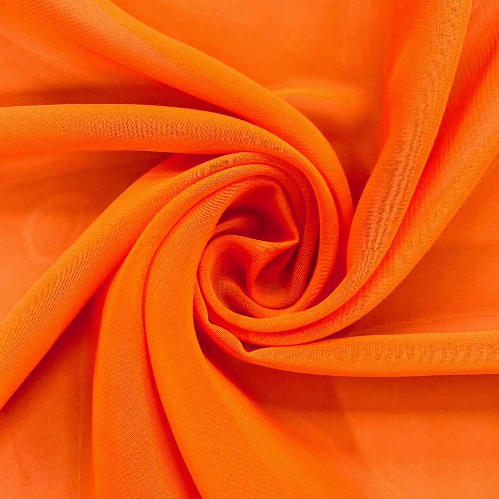 Danielle NEON Orange Polyester Hi-Multi Chiffon Fabric by The Yard - 10075