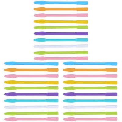 Beavorty 30pcs Mud Mask Stirring Sticks Reusable Silicone Face Mask Applicator Tool Random Color