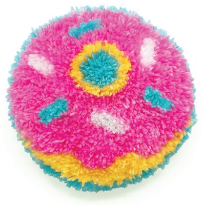 BOX CANDIY Totally Deco Donut Latch Hook Hooked Rug Pillow Kit to Make and Display