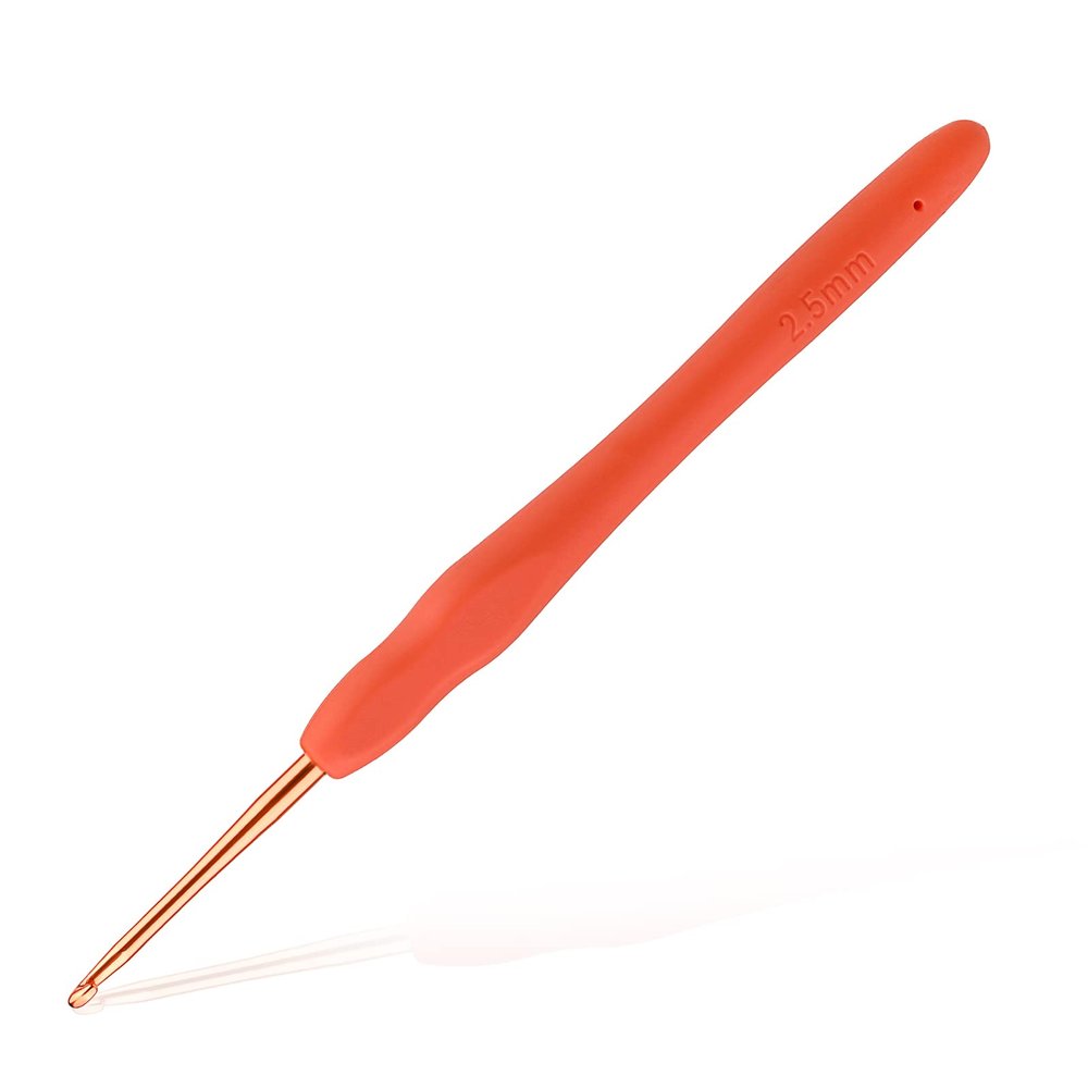 2.5mm Beginners Crochet Hook, Ergonomic Handle Crochet Hooks for Arthritic Hands, Comfortable Smooth Knitting Needles for Handmade DIY, Random Color