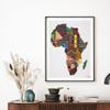 QAZWSX 5D Diamond Painting African Map of Africa in Pattern Style Full Drill by Number Kits, DIY Craft Paint with Diamonds Arts Embroidery Cross Stitch Decorations 30 x 40 cm / 12 x 16 inch view 2