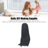 Zerodis 13 BJD SD Doll Hair Wig,2124cm Soft High Temperature Silk Long Straight Mohair Doll Hair with Bangs for Dress Up 13 BJD Doll Wig Black view 2