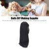 Zerodis 13 BJD SD Doll Hair Wig,2124cm Soft High Temperature Silk Long Straight Mohair Doll Hair with Bangs for Dress Up 13 BJD Doll Wig Black view 3