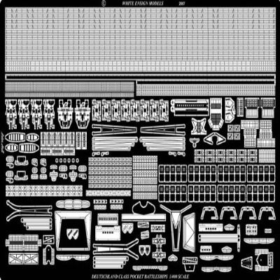 White Ensign Models 1/400 German Pocket Battleship Photoetch Enhancement Parts